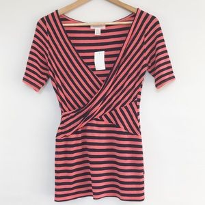 Motherhood Maternity and Nursing Striped Top SizeS